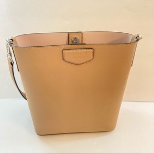 DKNY Leather Bucket Bag in Tan Like New